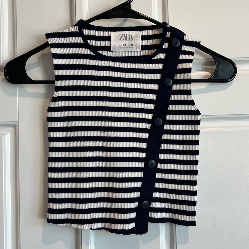 Zara Kids Striped Buttoned Tank Top